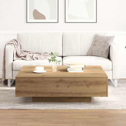Tavolino da salotto Rovere artigianale 100 x 100 x 31 cm | homemem39