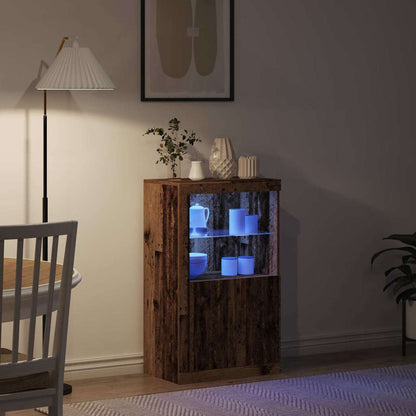Madia LED Legno vecchio 60,5 x 37 x 100 cm Legno multistrato | homemem39