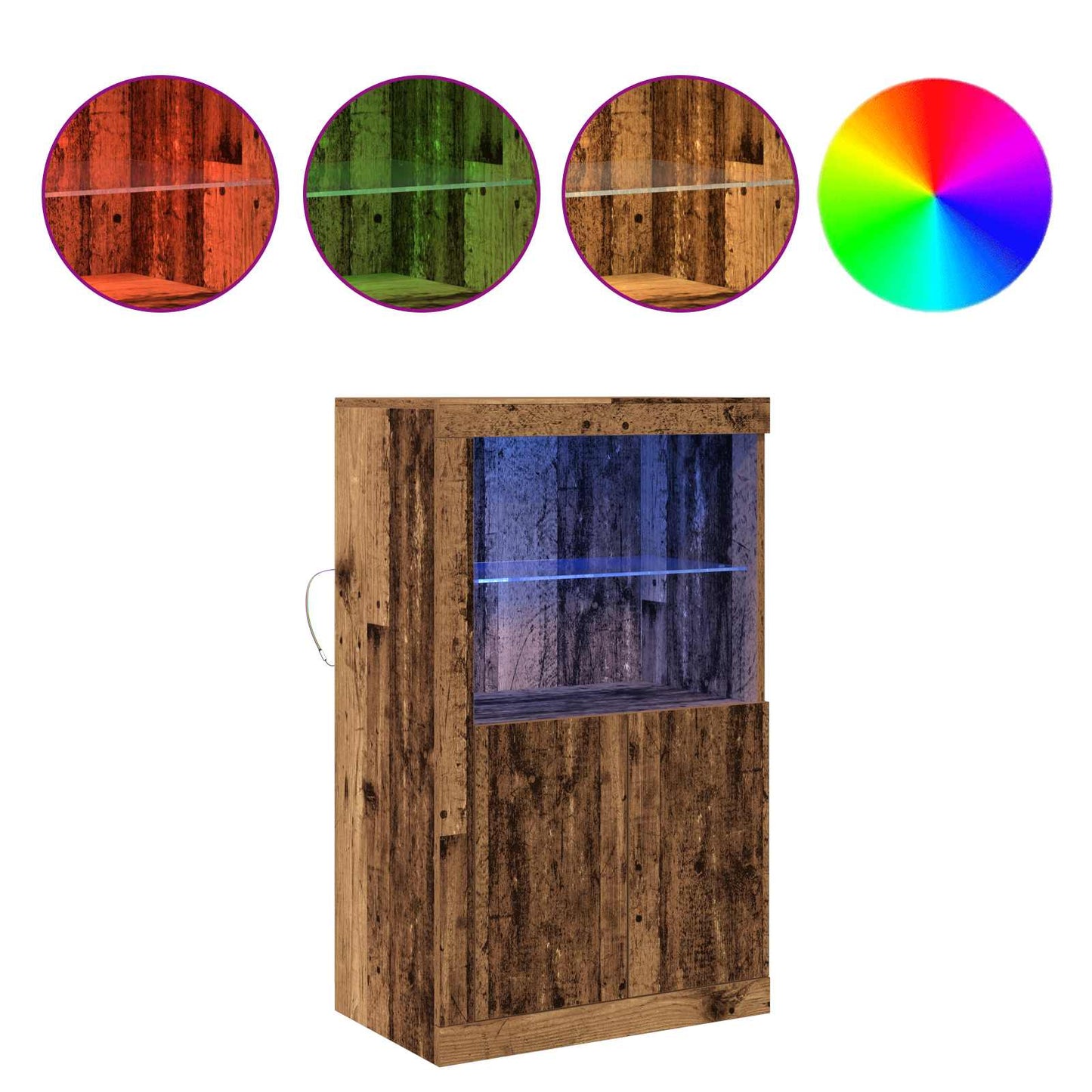 Madia LED Legno vecchio 60,5 x 37 x 100 cm Legno multistrato