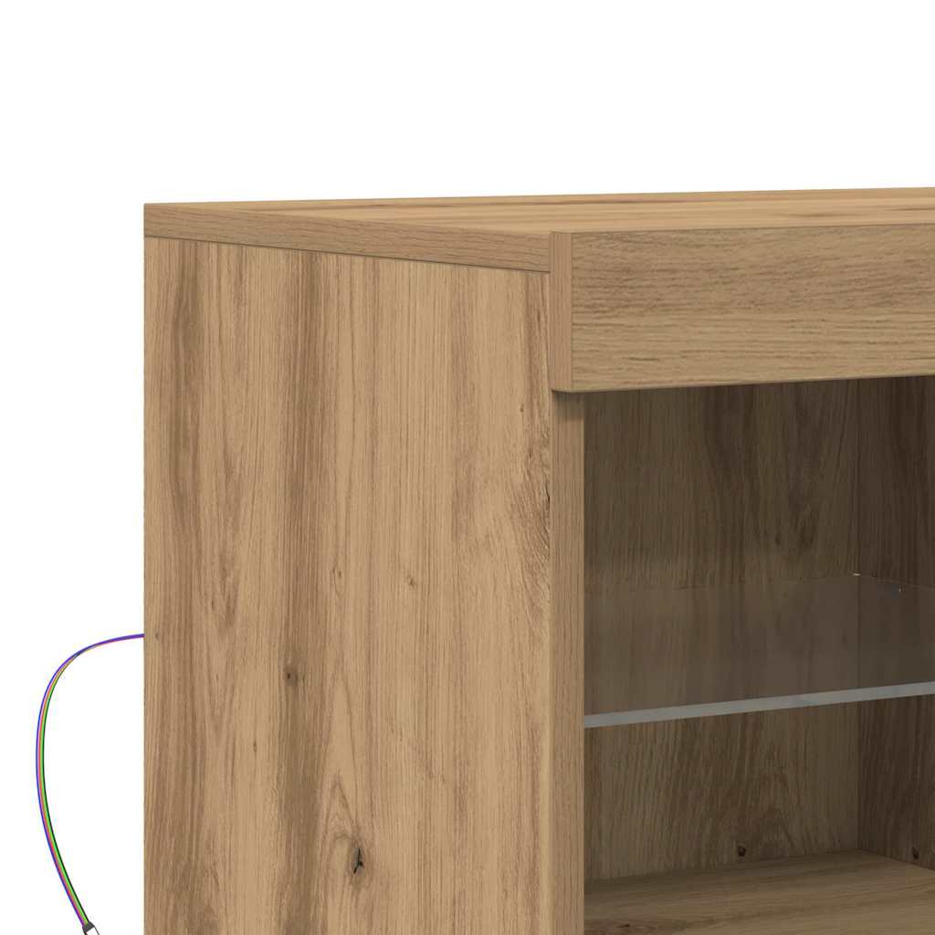 Madia LED Marrone 81 x 37 x 66,5 cm Legno multistrato | homemem39