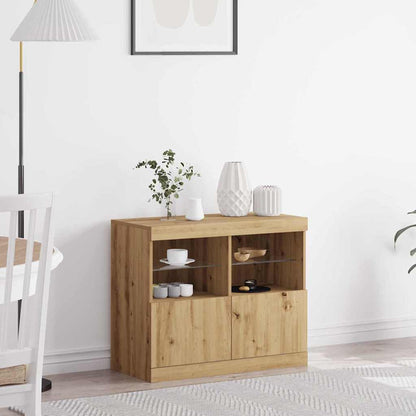 Madia LED Marrone 81 x 37 x 66,5 cm Legno multistrato