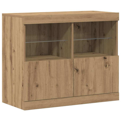 Madia LED Marrone 81 x 37 x 66,5 cm Legno multistrato | homemem39