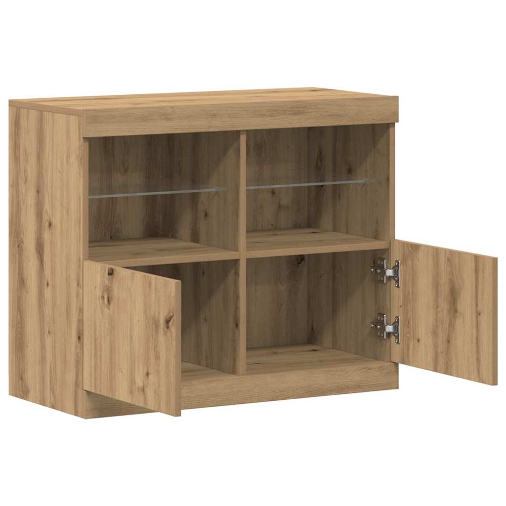 Madia LED Marrone 81 x 37 x 66,5 cm Legno multistrato | homemem39