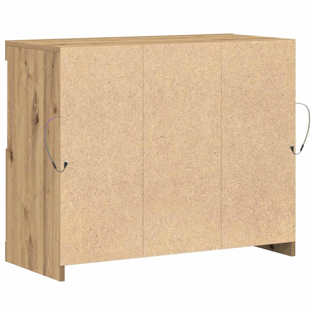 Madia LED Marrone 81 x 37 x 66,5 cm Legno multistrato | homemem39