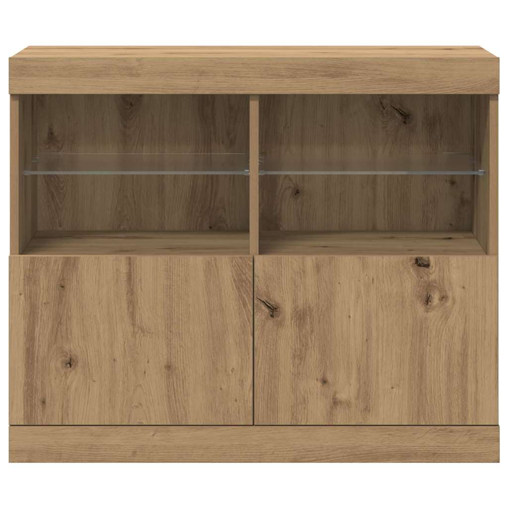 Madia LED Marrone 81 x 37 x 66,5 cm Legno multistrato | homemem39