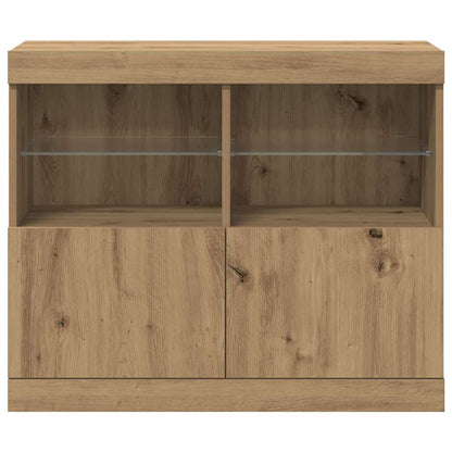Madia LED Marrone 81 x 37 x 66,5 cm Legno multistrato | homemem39