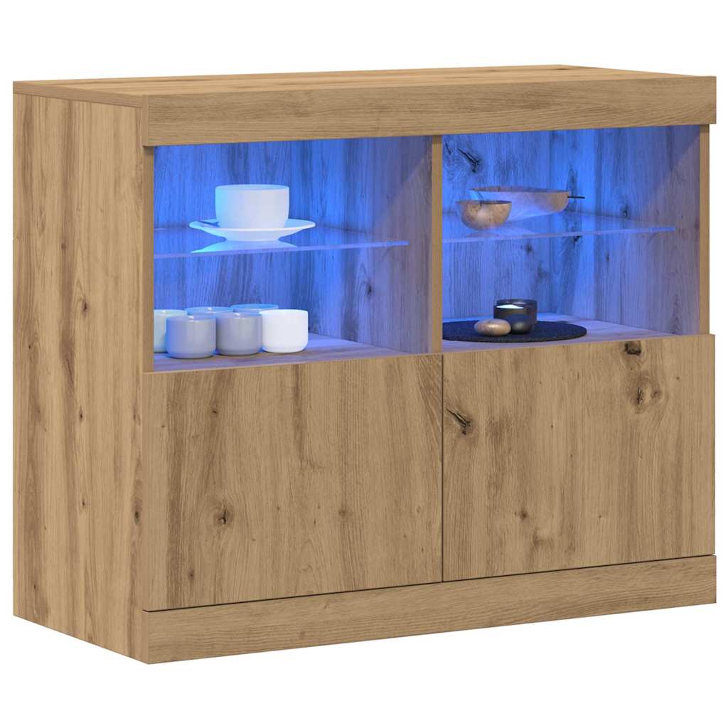 Madia LED Marrone 81 x 37 x 66,5 cm Legno multistrato | homemem39