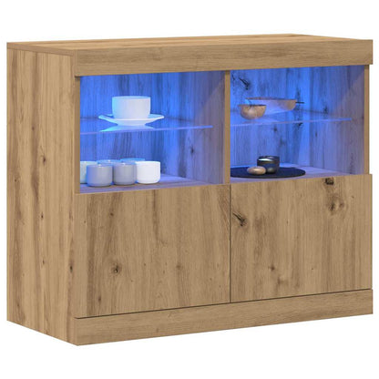 Madia LED Marrone 81 x 37 x 66,5 cm Legno multistrato | homemem39
