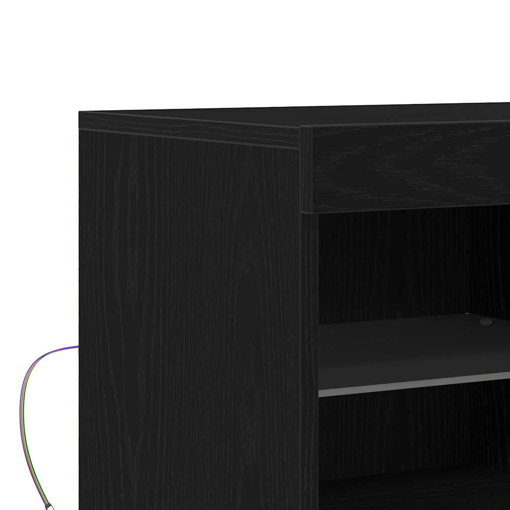 Madia LED Nero 81 x 37 x 66,5 cm Legno multistrato | homemem39