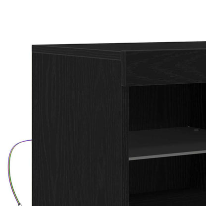 Madia LED Nero 81 x 37 x 66,5 cm Legno multistrato | homemem39