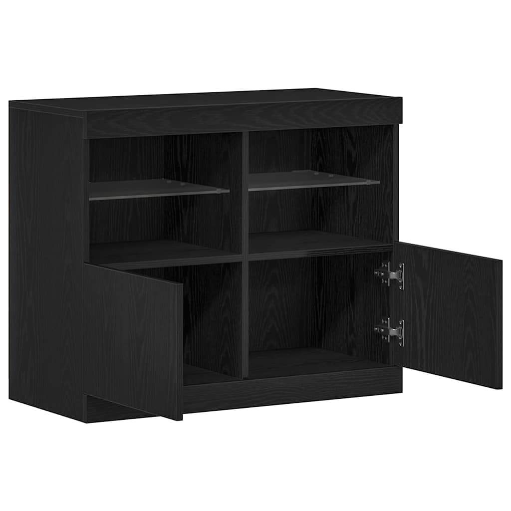 Madia LED Nero 81 x 37 x 66,5 cm Legno multistrato | homemem39