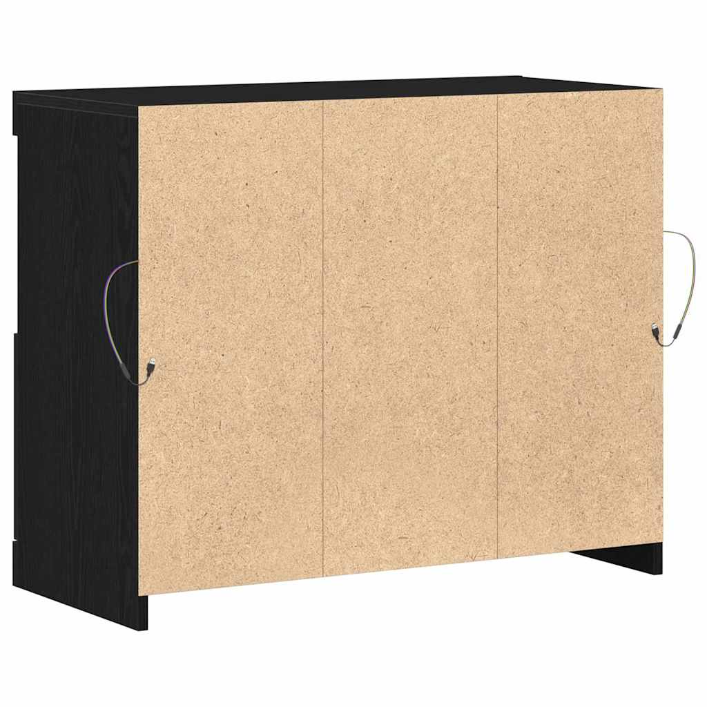Madia LED Nero 81 x 37 x 66,5 cm Legno multistrato | homemem39