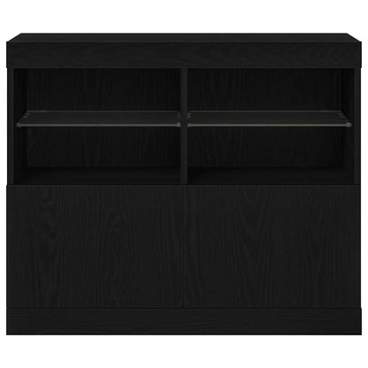 Madia LED Nero 81 x 37 x 66,5 cm Legno multistrato | homemem39