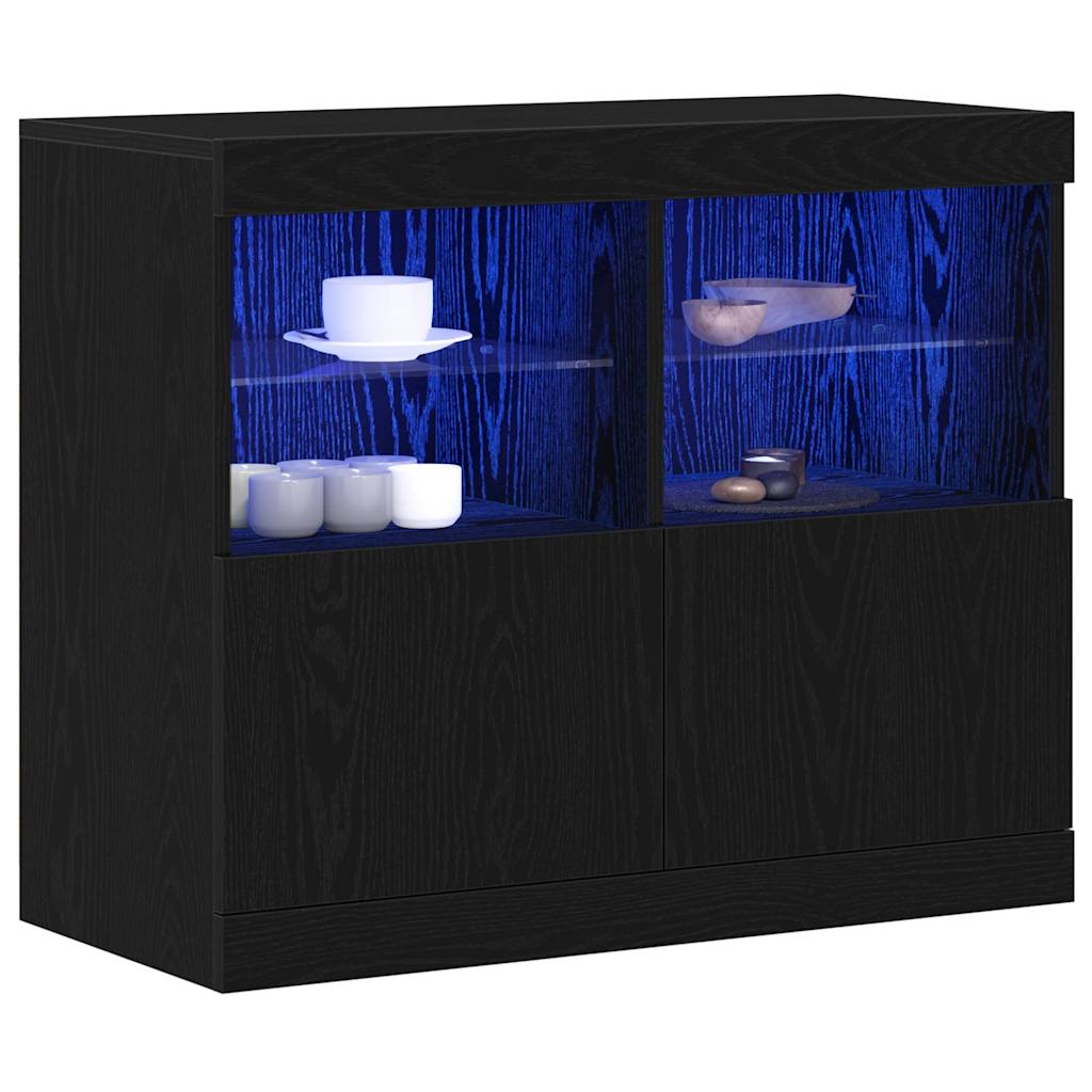 Madia LED Nero 81 x 37 x 66,5 cm Legno multistrato | homemem39