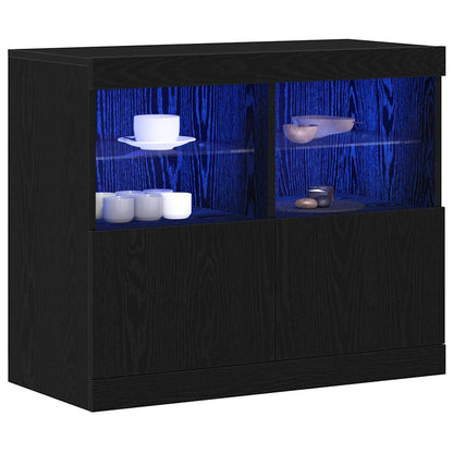 Madia LED Nero 81 x 37 x 66,5 cm Legno multistrato