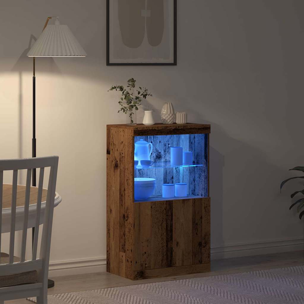Madia LED Marrone 60 x 37 x 100 cm Legno multistrato