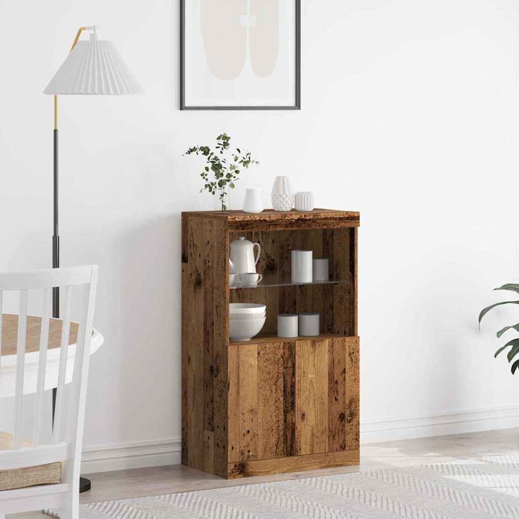 Madia LED Marrone 60 x 37 x 100 cm Legno multistrato