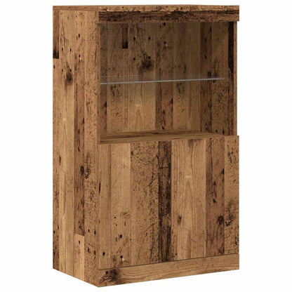 Madia LED Marrone 60 x 37 x 100 cm Legno multistrato