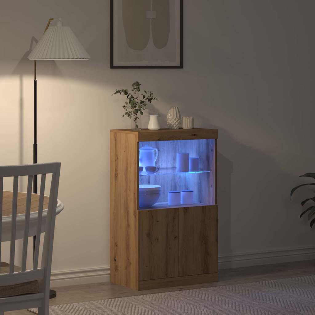 Madia LED Marrone 60 x 37 x 100 cm Legno multistrato