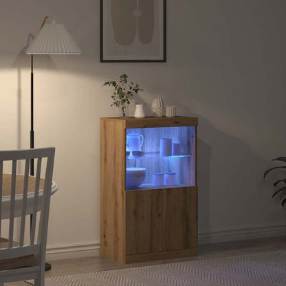 Madia LED Marrone 60 x 37 x 100 cm Legno multistrato