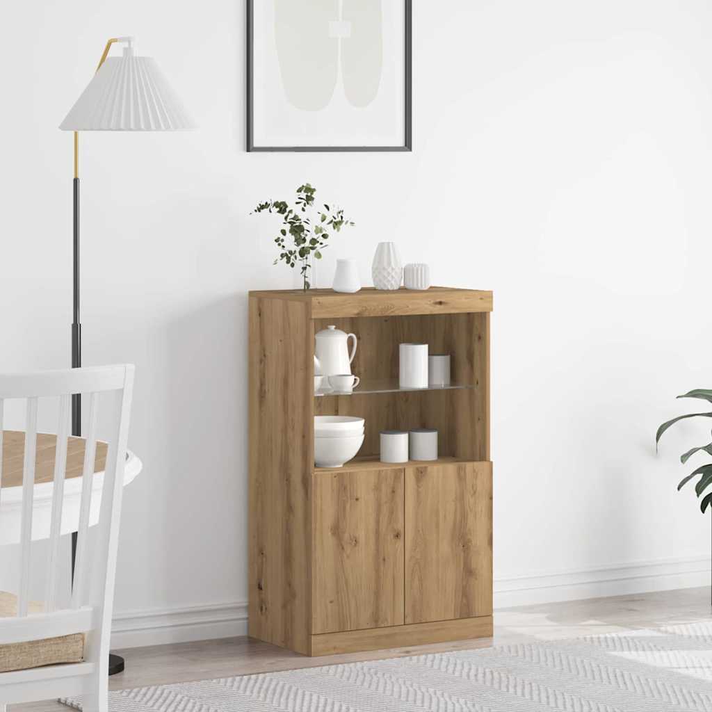 Madia LED Marrone 60 x 37 x 100 cm Legno multistrato | homemem39
