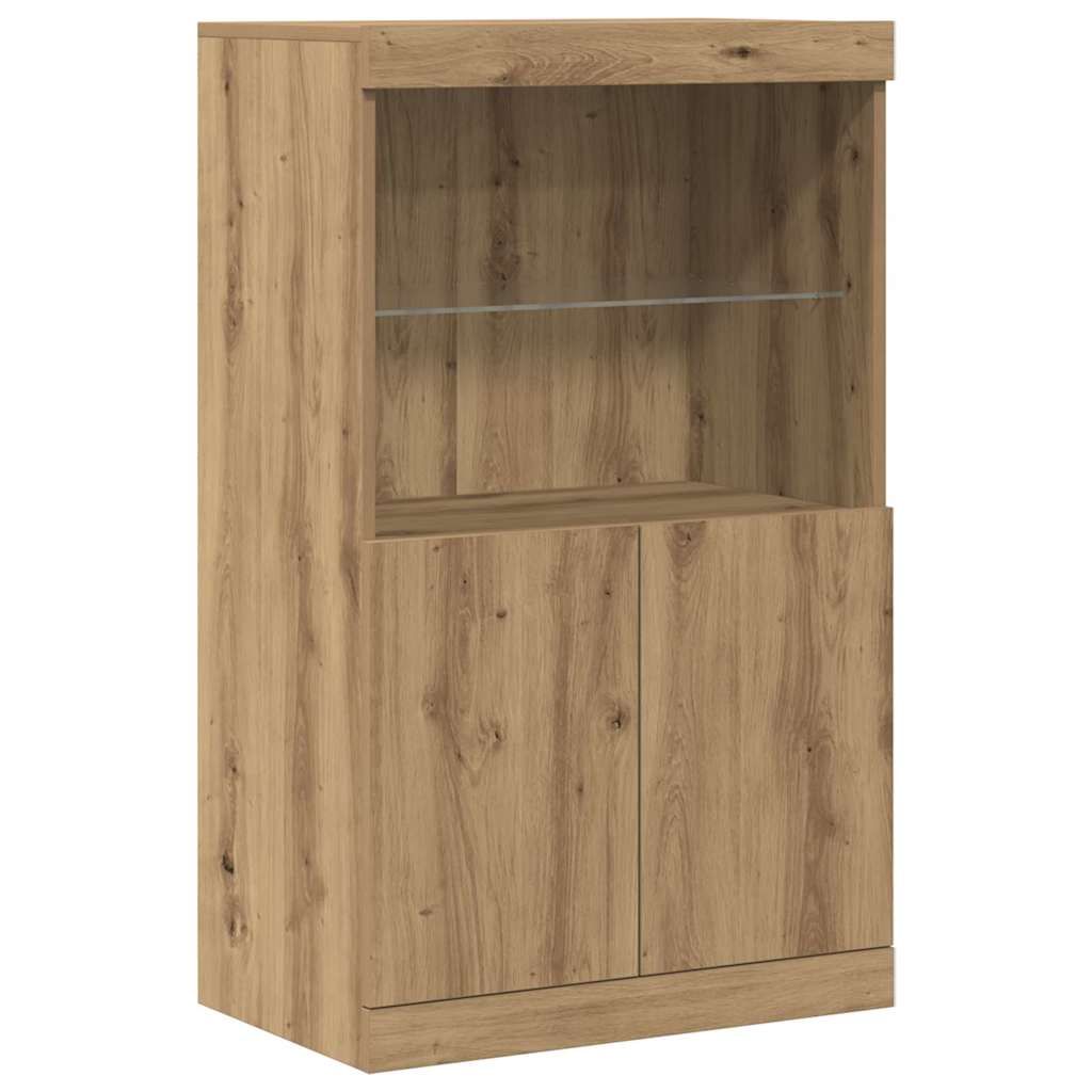 Madia LED Marrone 60 x 37 x 100 cm Legno multistrato | homemem39