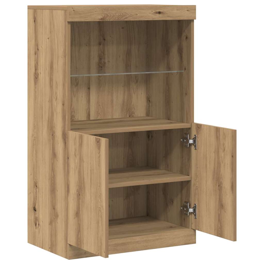 Madia LED Marrone 60 x 37 x 100 cm Legno multistrato | homemem39