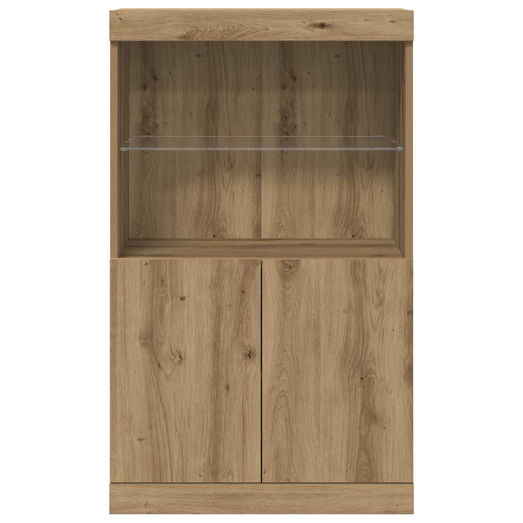 Madia LED Marrone 60 x 37 x 100 cm Legno multistrato | homemem39