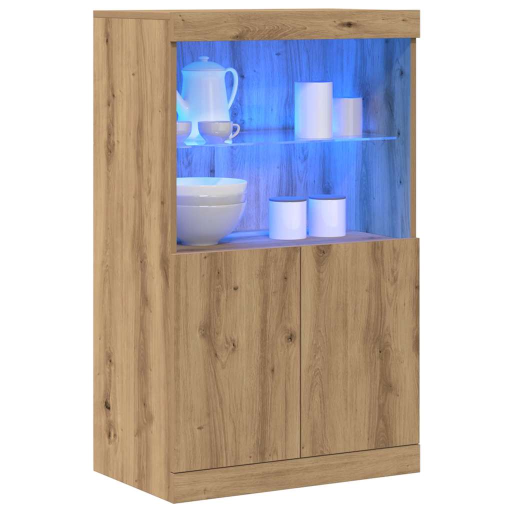 Madia LED Marrone 60 x 37 x 100 cm Legno multistrato | homemem39
