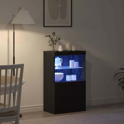 Madia LED Nero 60 x 37 x 100 cm Legno multistrato | homemem39