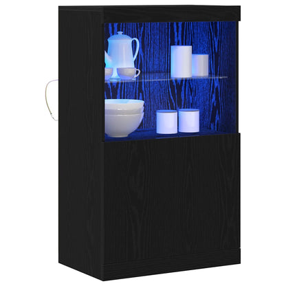 Madia LED Nero 60 x 37 x 100 cm Legno multistrato | homemem39
