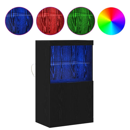Madia LED Nero 60 x 37 x 100 cm Legno multistrato | homemem39