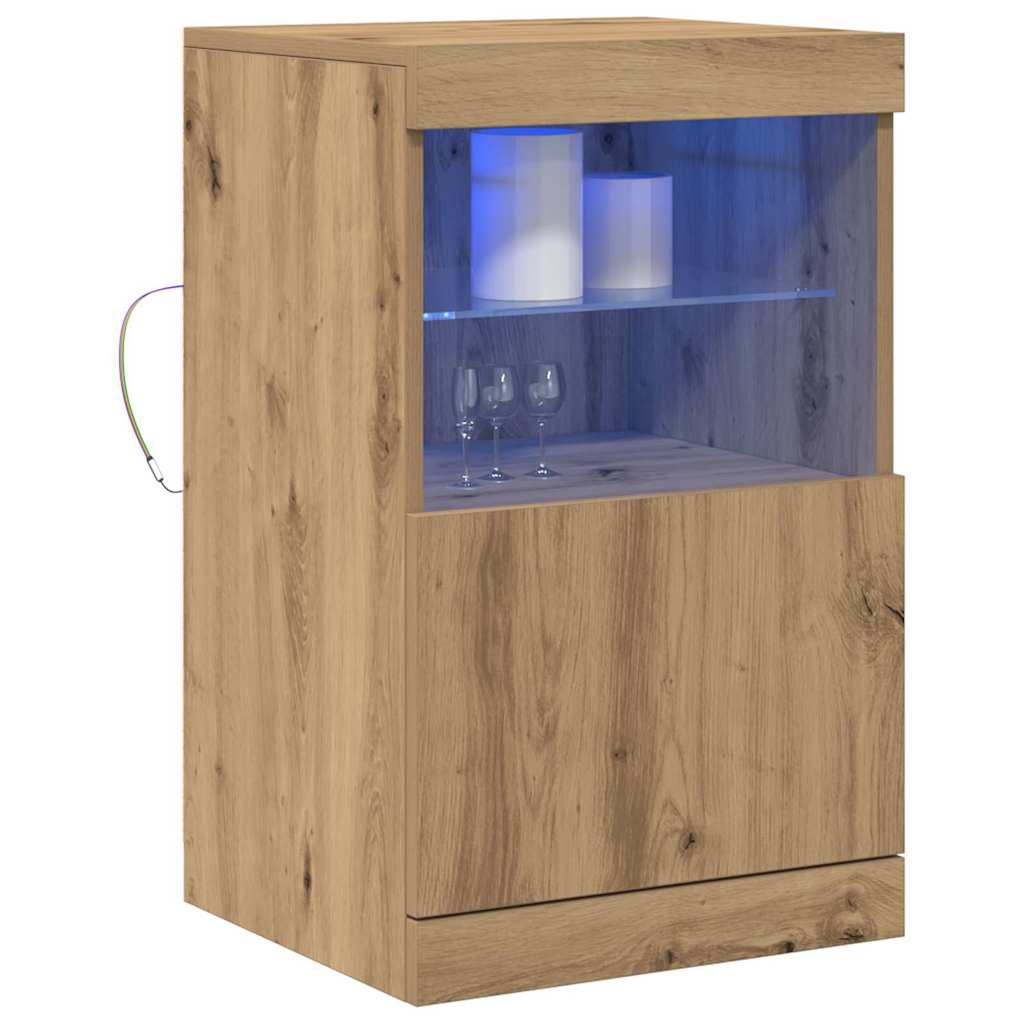 Madia LED Rovere artigianale 41 x 37 x 67 cm Legno multistrato | homemem39