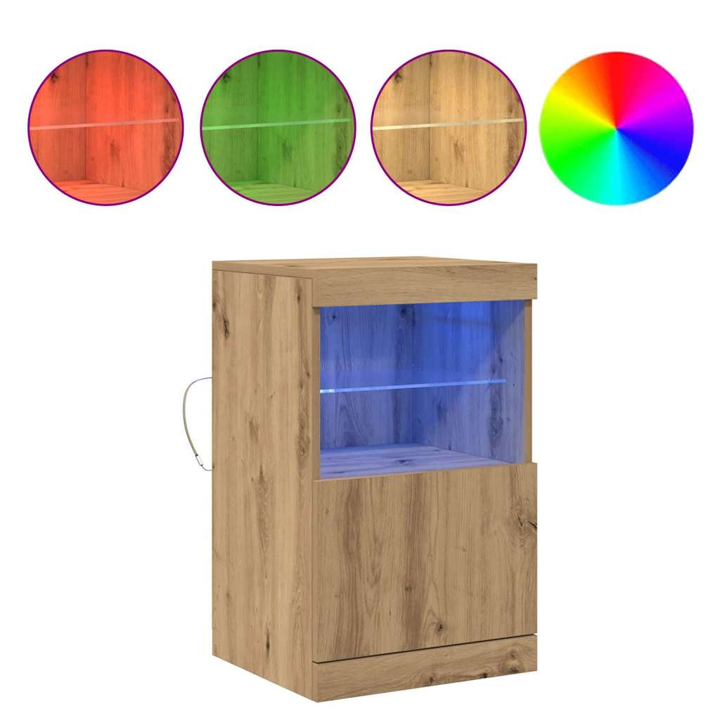 Madia LED Rovere artigianale 41 x 37 x 67 cm Legno multistrato | homemem39