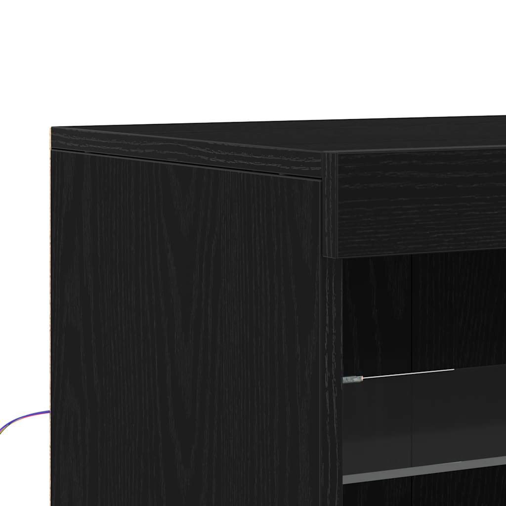Madia LED Rovere Nero 41 x 37 x 67 cm Legno multistrato | homemem39