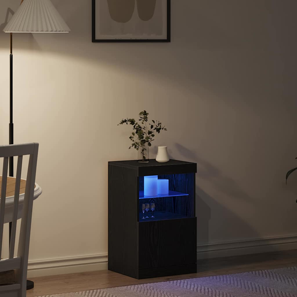 Madia LED Rovere Nero 41 x 37 x 67 cm Legno multistrato | homemem39