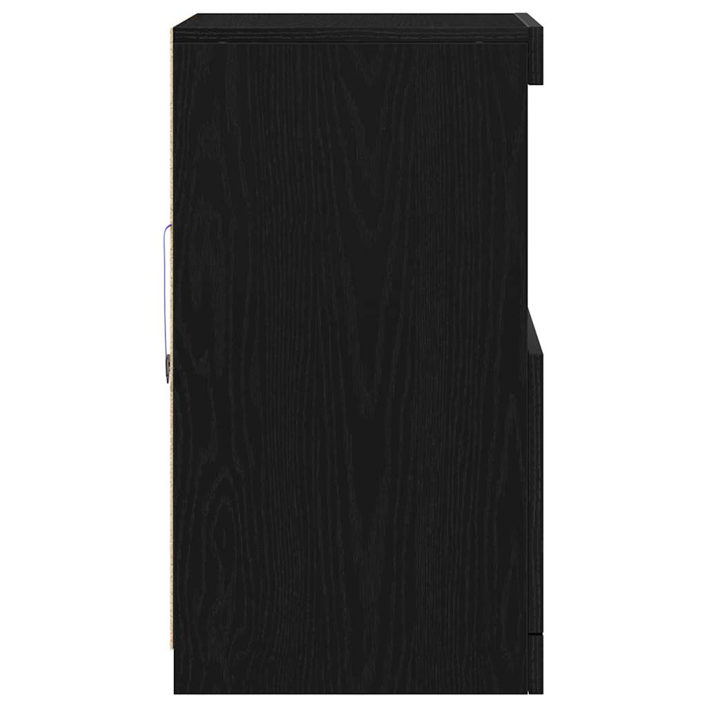 Madia LED Rovere Nero 41 x 37 x 67 cm Legno multistrato | homemem39