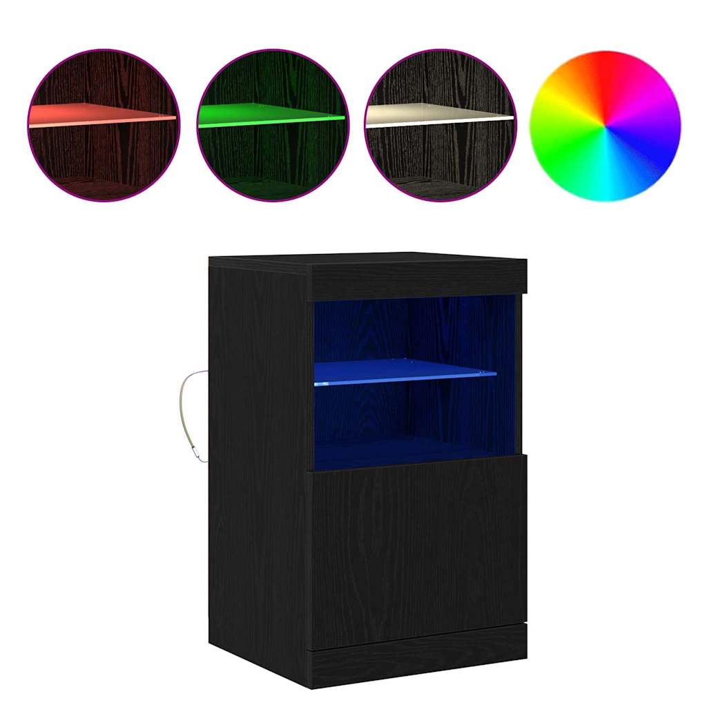 Madia LED Rovere Nero 41 x 37 x 67 cm Legno multistrato | homemem39