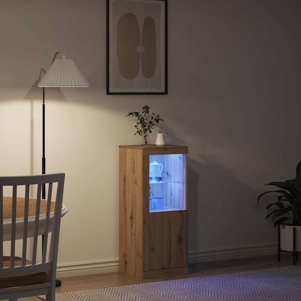 Madia LED Rovere artigianale 41 x 37 x 100 cm Legno multistrato | homemem39