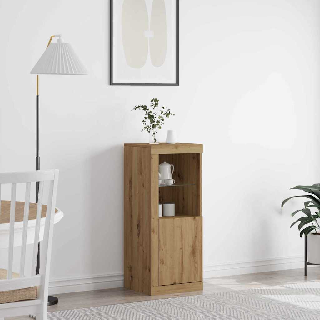 Madia LED Rovere artigianale 41 x 37 x 100 cm Legno multistrato | homemem39