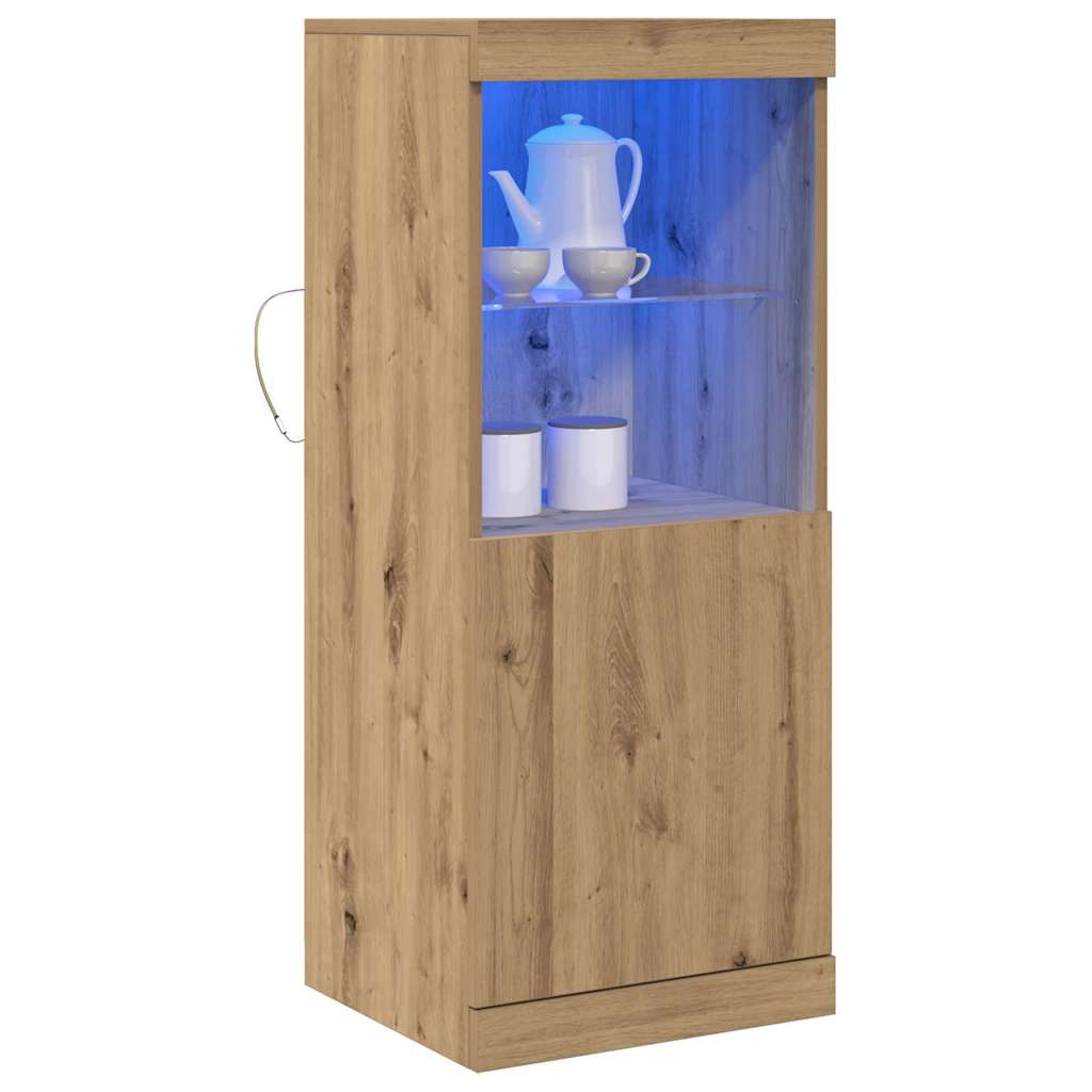 Madia LED Rovere artigianale 41 x 37 x 100 cm Legno multistrato | homemem39