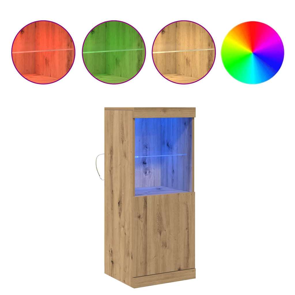 Madia LED Rovere artigianale 41 x 37 x 100 cm Legno multistrato | homemem39