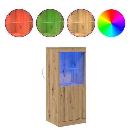 Madia LED Rovere artigianale 41 x 37 x 100 cm Legno multistrato | homemem39