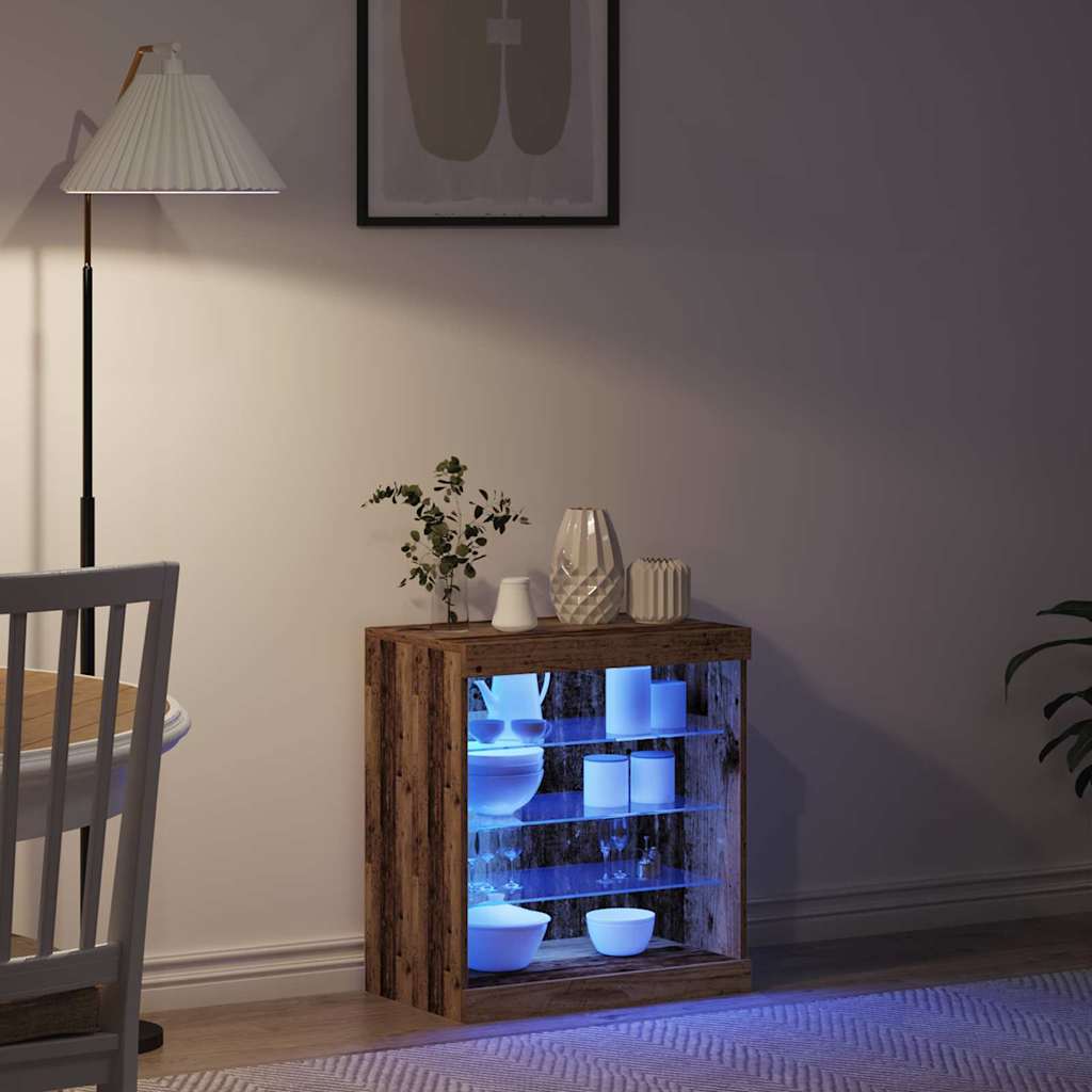 Madia LED Legno vecchio 60,5 x 37 x 67 cm Legno multistrato | homemem39