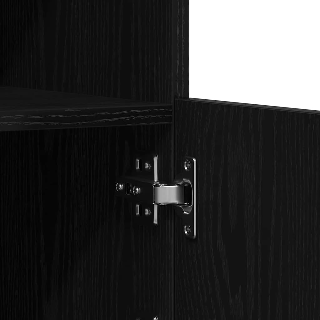 Madia LED Rovere Nero 60,5 x 37 x 67 cm Legno multistrato | homemem39