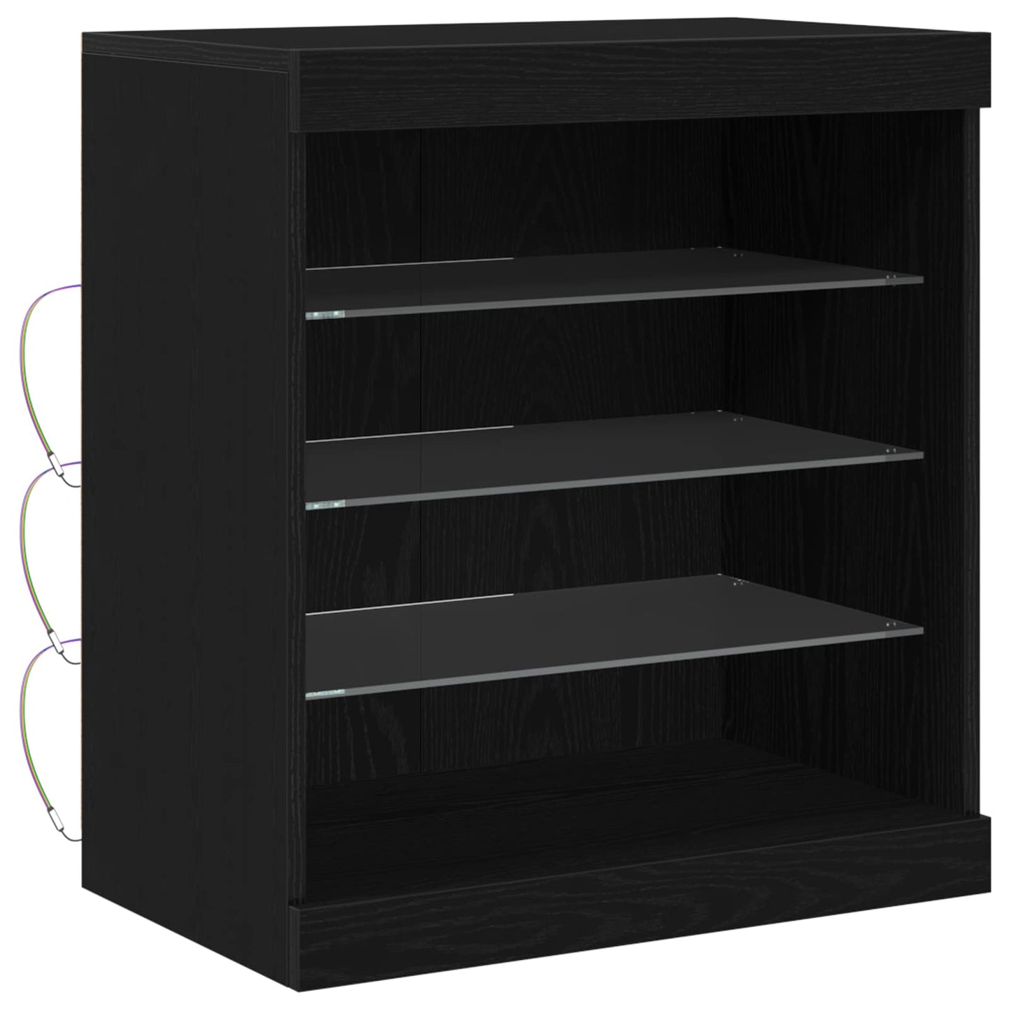 Madia LED Rovere Nero 60,5 x 37 x 67 cm Legno multistrato