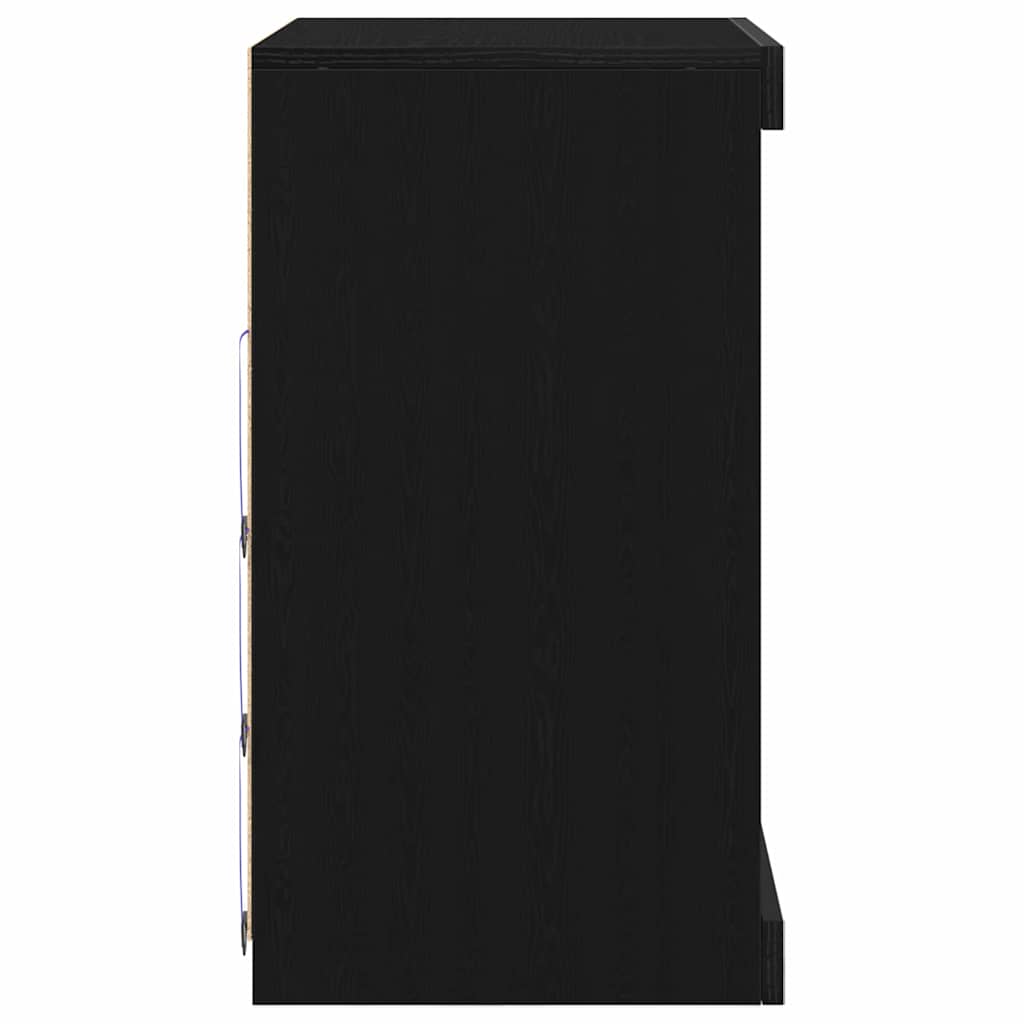 Madia LED Rovere Nero 60,5 x 37 x 67 cm Legno multistrato