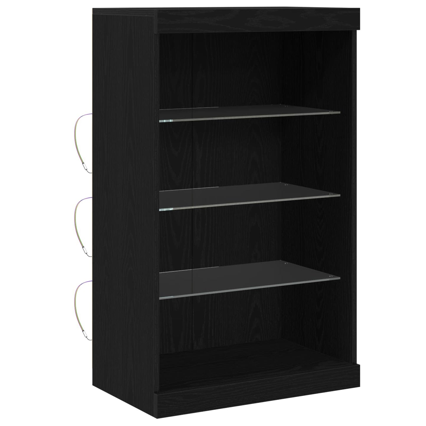 Madia LED Rovere Nero 60,5 x 37 x 100 cm Legno multistrato | homemem39