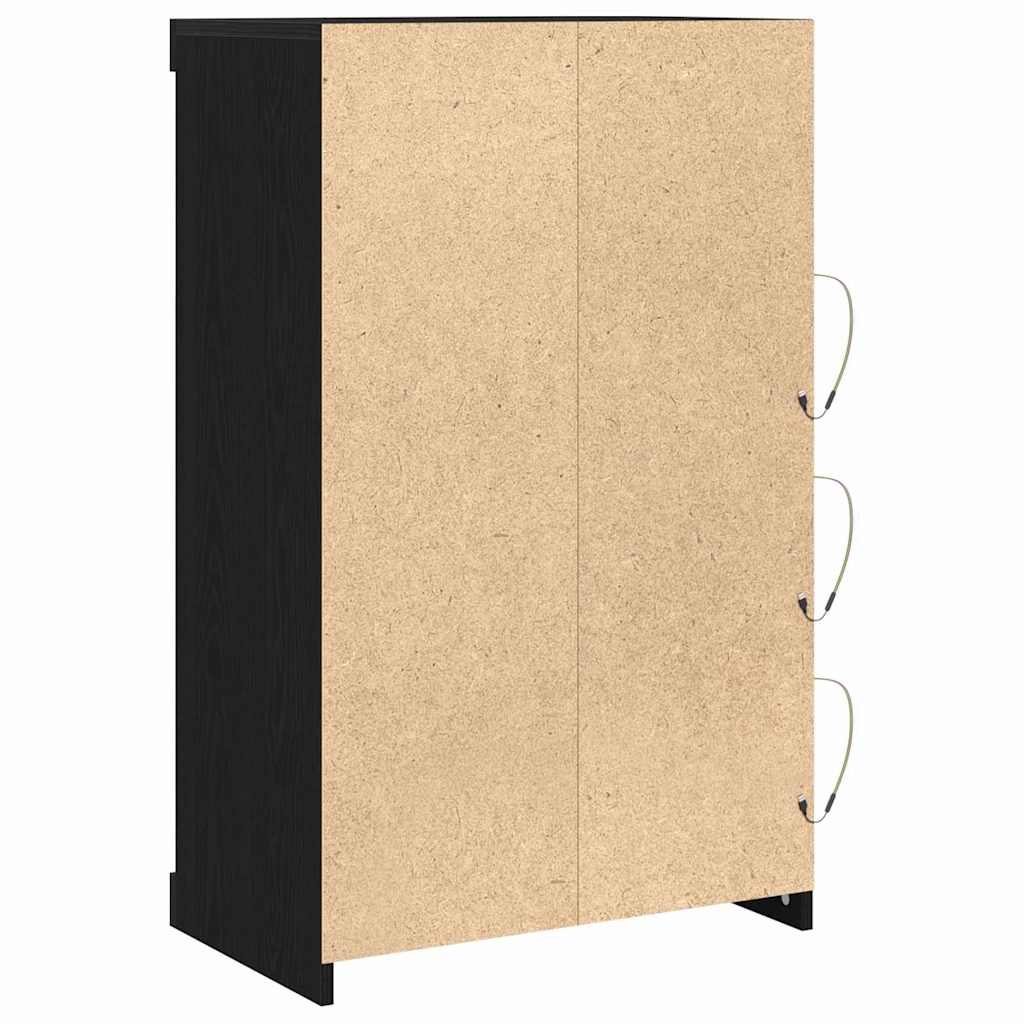 Madia LED Rovere Nero 60,5 x 37 x 100 cm Legno multistrato | homemem39