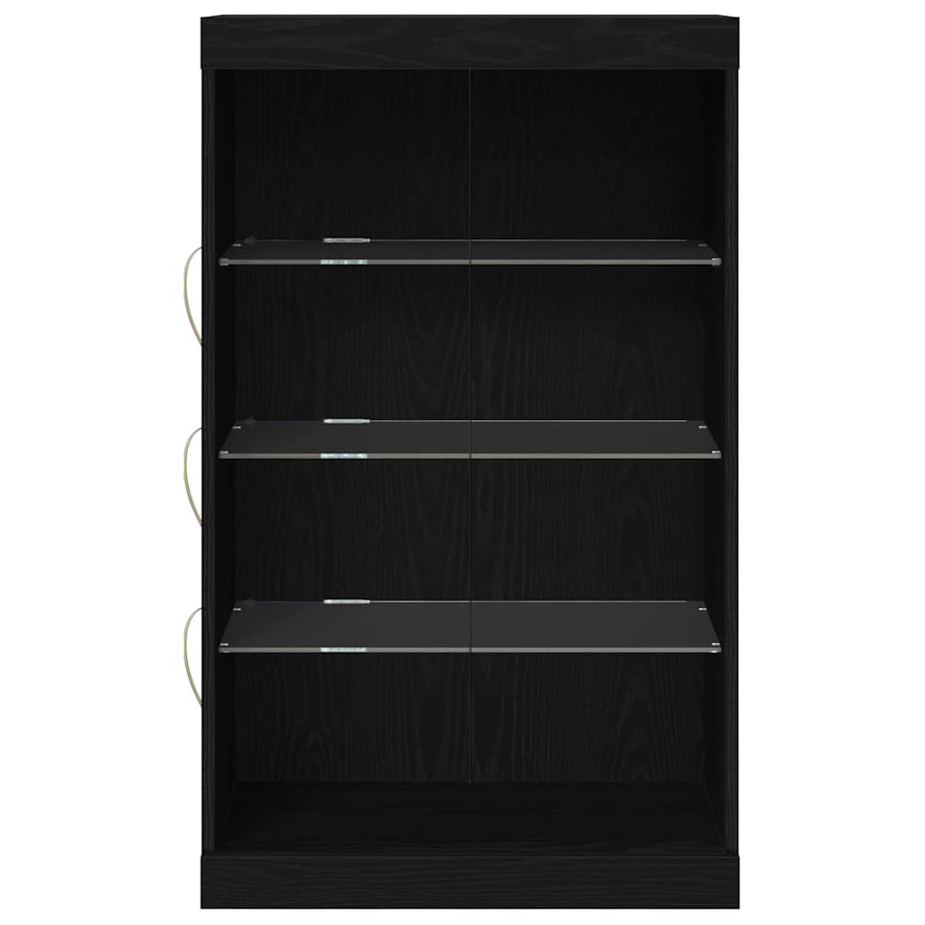 Madia LED Rovere Nero 60,5 x 37 x 100 cm Legno multistrato | homemem39